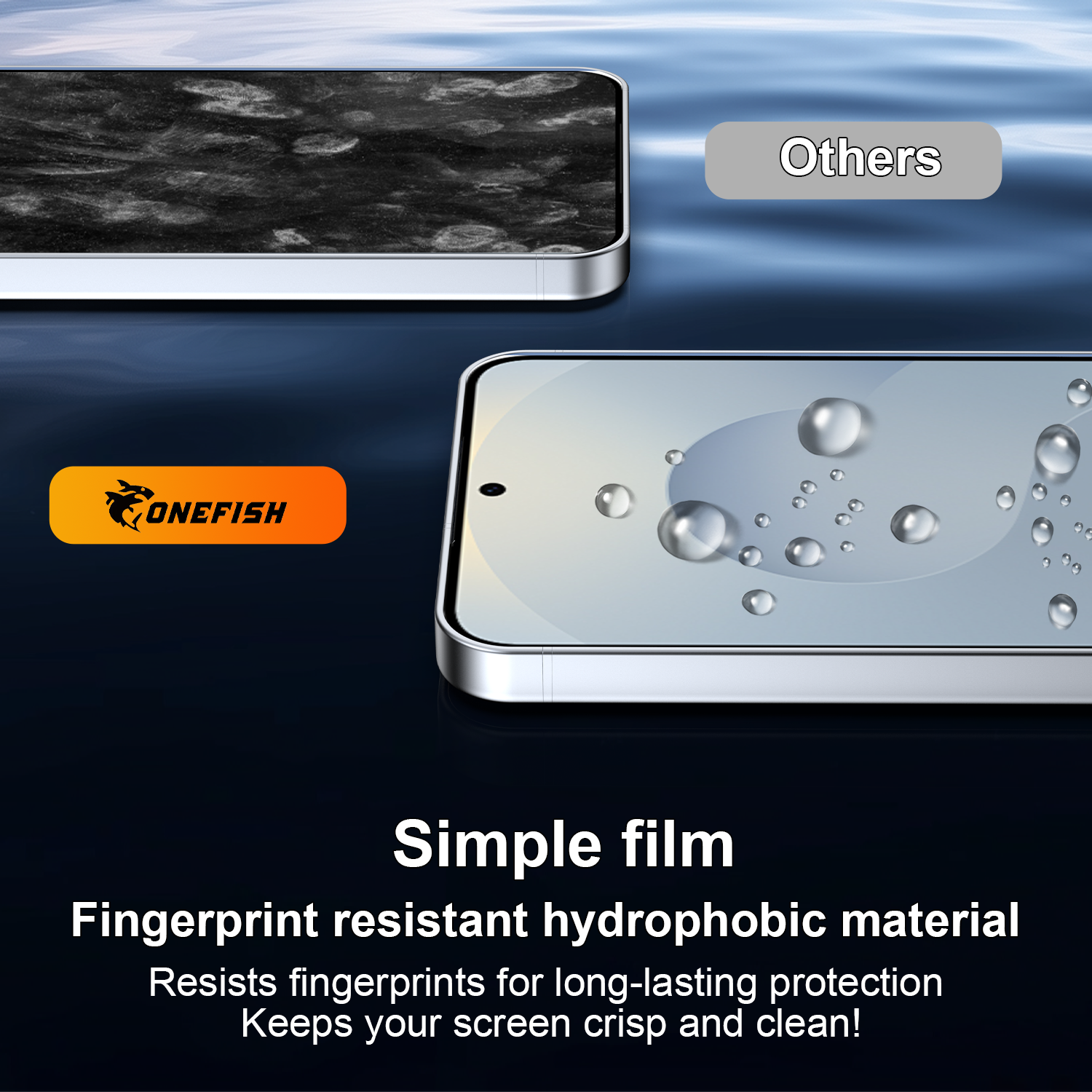 OneFish Screen Protector Samsung , HD Clear or Privacy, 2 Pack