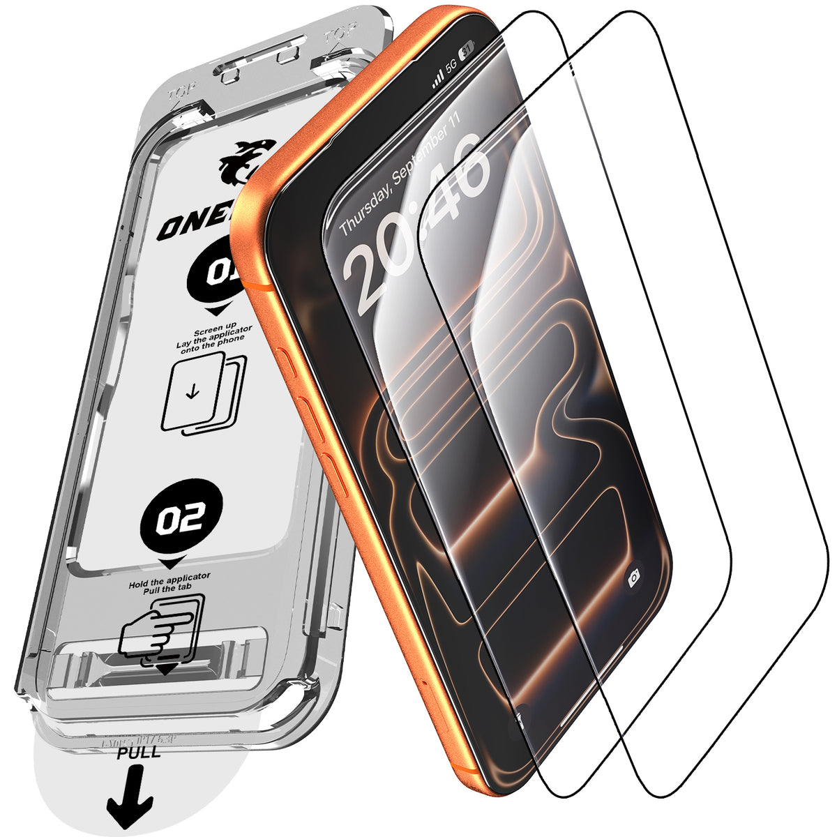 OneFish Screen Protector Compatible with iPhone 11-18 Series HD Clear Tempered Glass Film ，Armor Durable Scratch-Resistant One-Pull Tray Easy Installation Free Bubble Anti-Fingerprint
