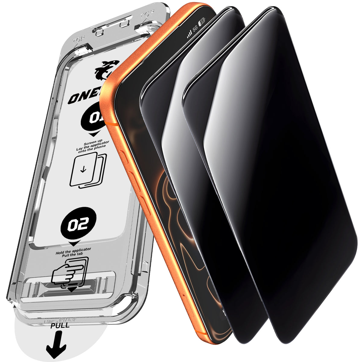 OneFish Screen Protector Compatible with iPhone 11-18 Series HD Clear Tempered Glass Film ，Armor Durable Scratch-Resistant One-Pull Tray Easy Installation Free Bubble Anti-Fingerprint