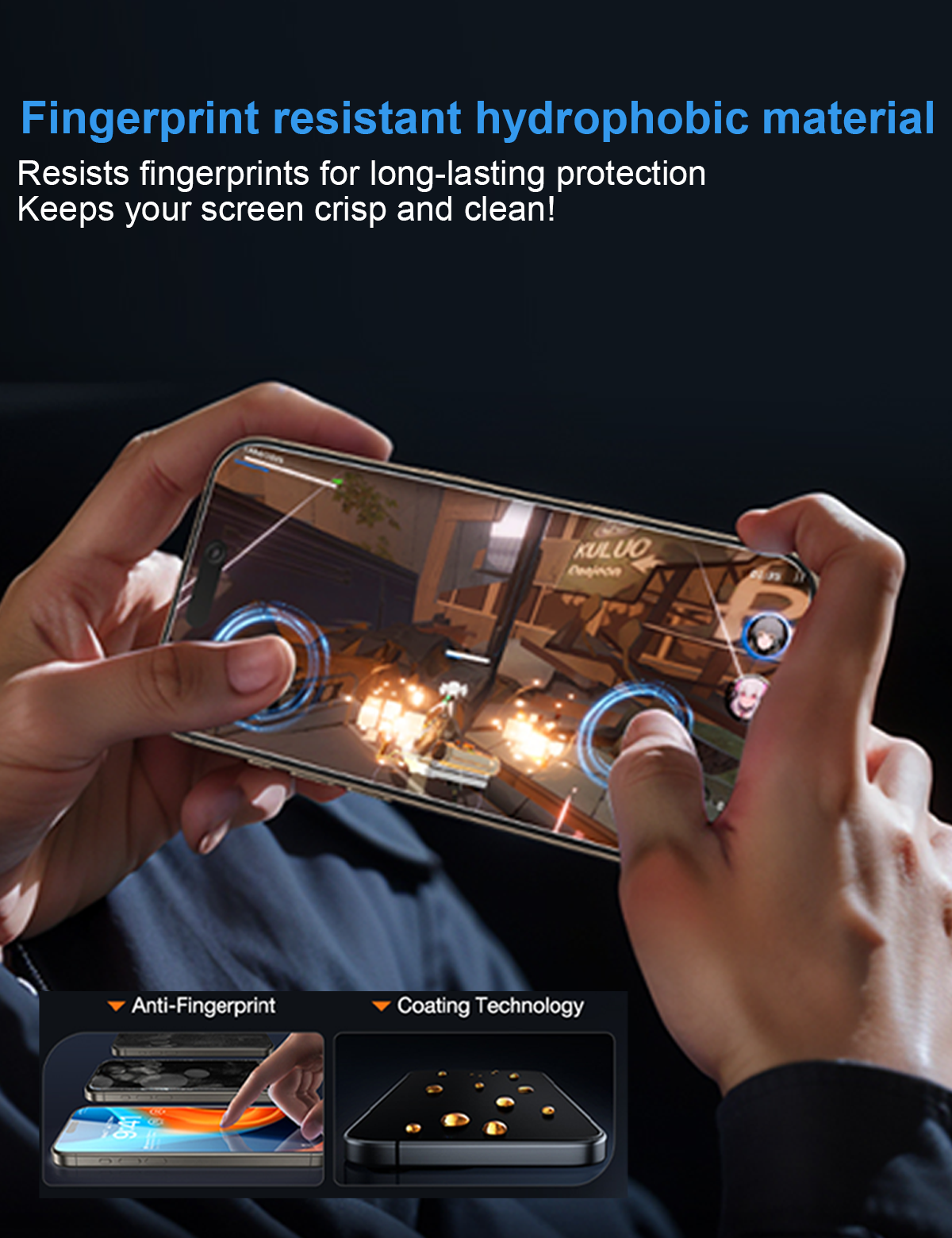 OneFish iPhone Screen Protector -4 Way Privacy Screen Protector 360° Anti-Spy